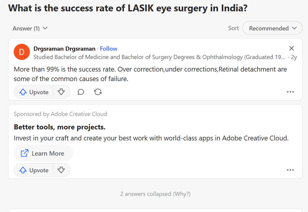 success rate of LASIK eye surgery in India